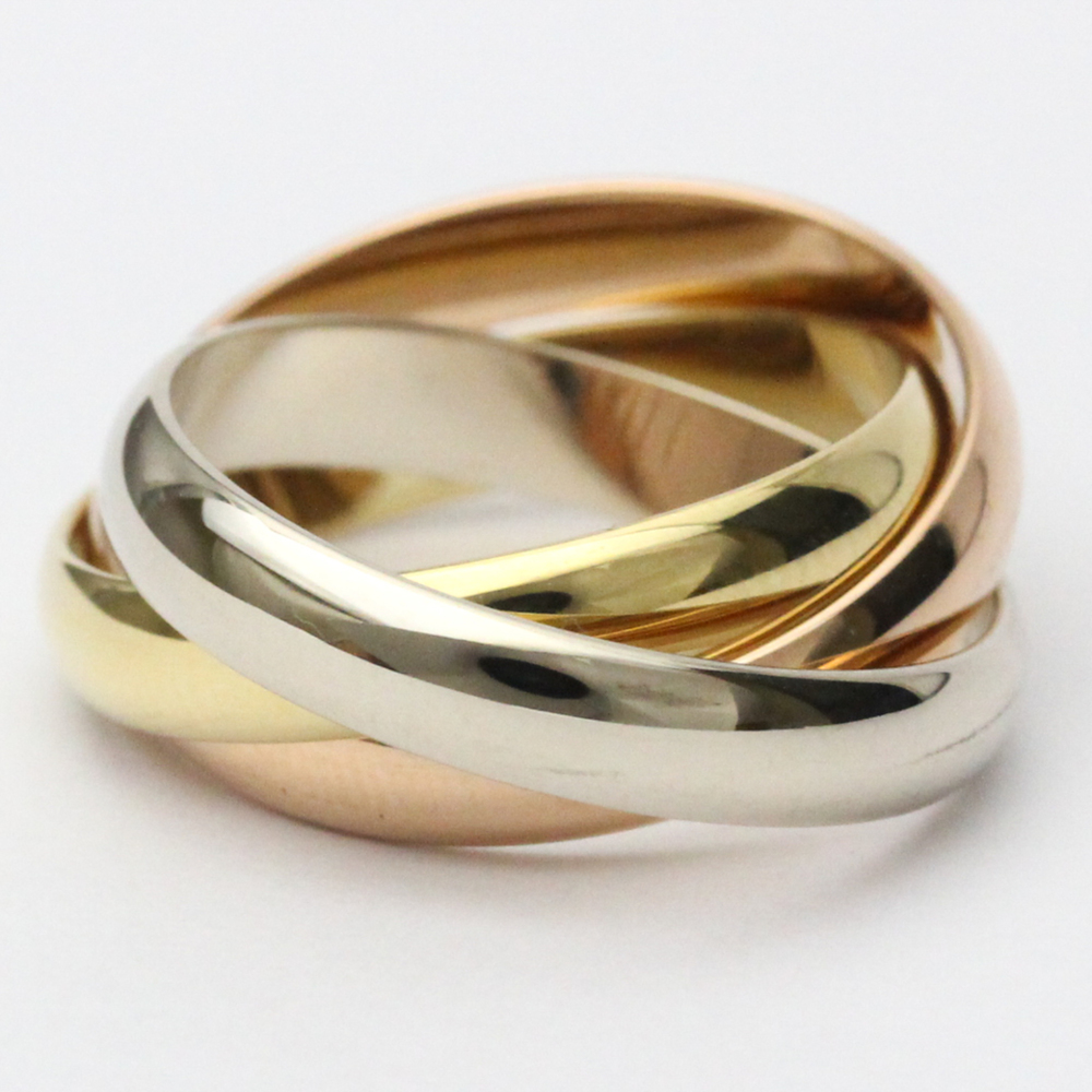 Polished CARTIER Trinity #51 US 5 3/4 TriColor 18K YG PG WG 750 Ring BF556433 - Picture 3 of 7